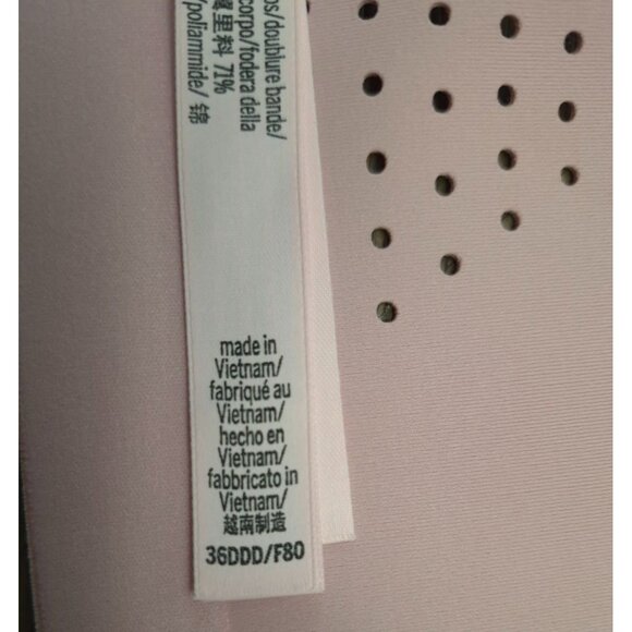 Victoria's Secret Wireless Light Pink Bra 36DDD F Perforated Adjustable Straps - Picture 5 of 11